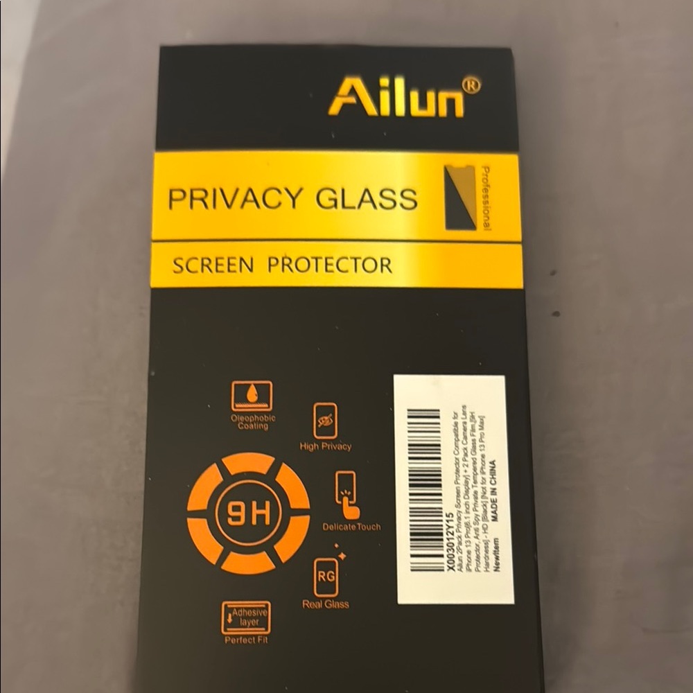 Ailun Privacy Glass Screen Protector - Black and Orange